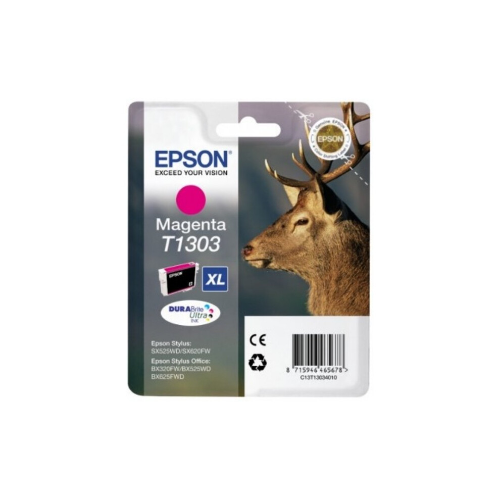 Epson C13t13034012 (T1303) Ink Cartridge Magenta, 600 Pages, 10Ml