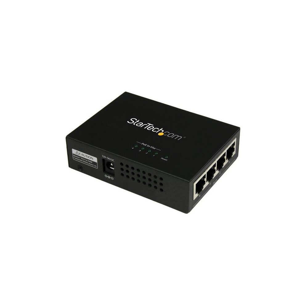 StarTech.com 4-Port Gigabit Midspan - PoE+ Injector - 802.3at/af
