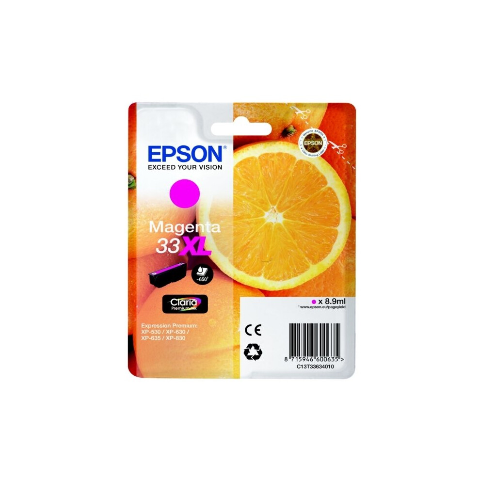 Epson C13T33634012 (33XL) Ink cartridge magenta, 650 pages, 9ml
