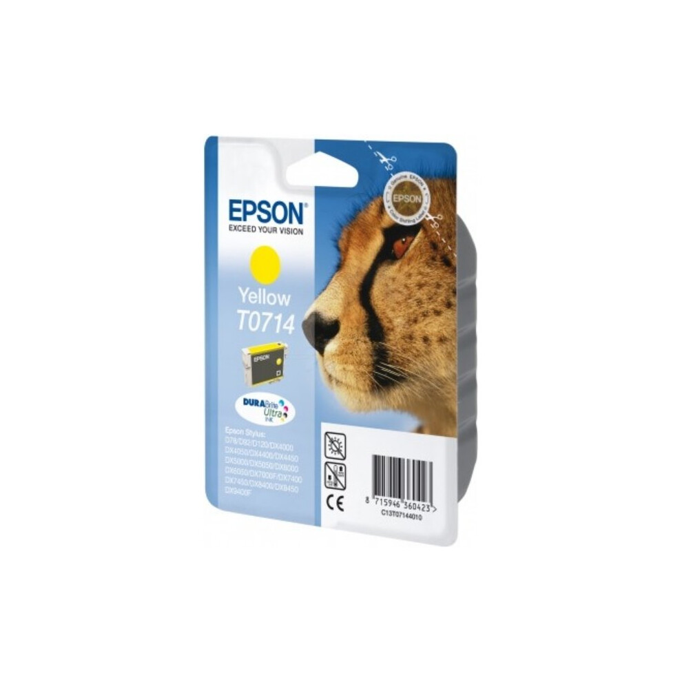 Epson Yellow T0714 Original Ink Cartridge (Cheetah) (T071440) - Image 6