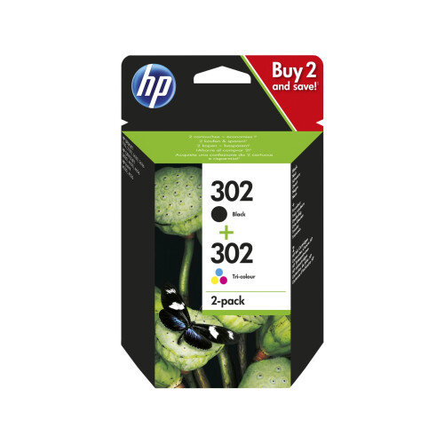 HP HP X4D37AE (302) Ink cartridge multi pack, 165 pages, Pack qty 2