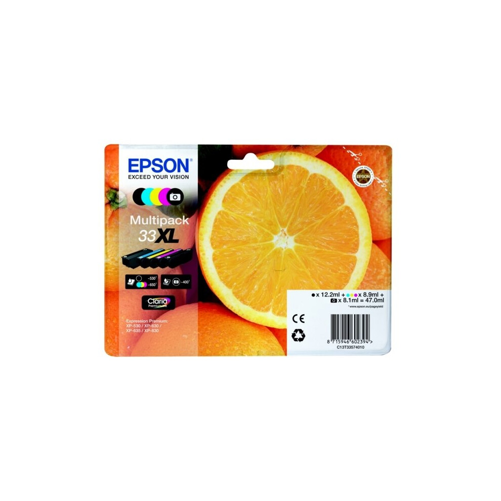 Epson C13t33574010 (33Xl) Ink Cartridge Multi Pack, 12,2Ml+3X8,9Ml+8,1Ml, Pack Qty 5 - Image 5
