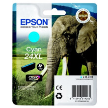 EPSON Tintenpatrone T2432 XL Cyan - Elefant (C13T24324012)