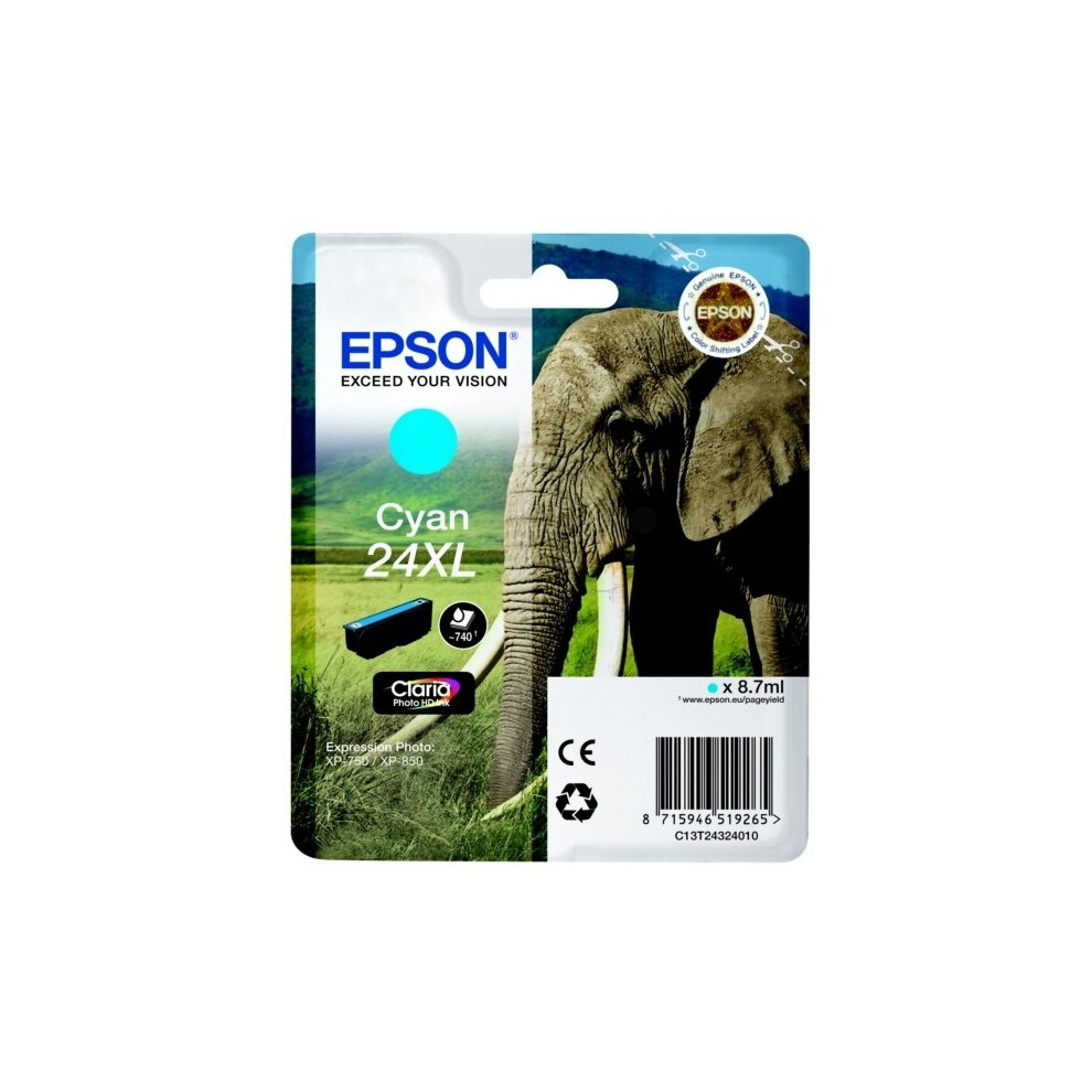Epson 24XL Cyan Elephant High Yield Genuine, Claria Photo HD Ink Cartridge, XL High Capacity - Image 18