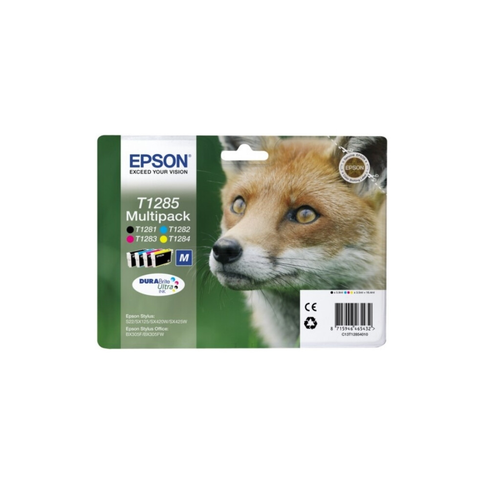 Genuine Epson T1285 Multipack Fox Ink Cartridges, C13T12854012) - Image 20