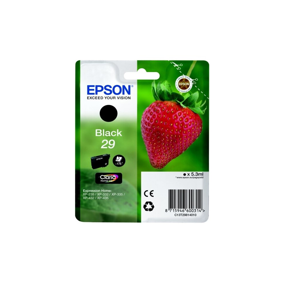 Epson C13T29814022 (29) Ink cartridge black, 175 pages, 5ml