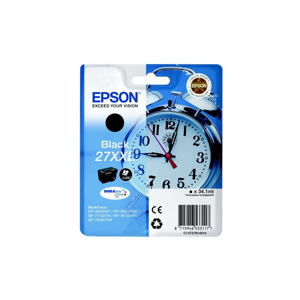 Epson C13T27914012 (27XXL) Ink cartridge black, 2.2K pages, 34ml
