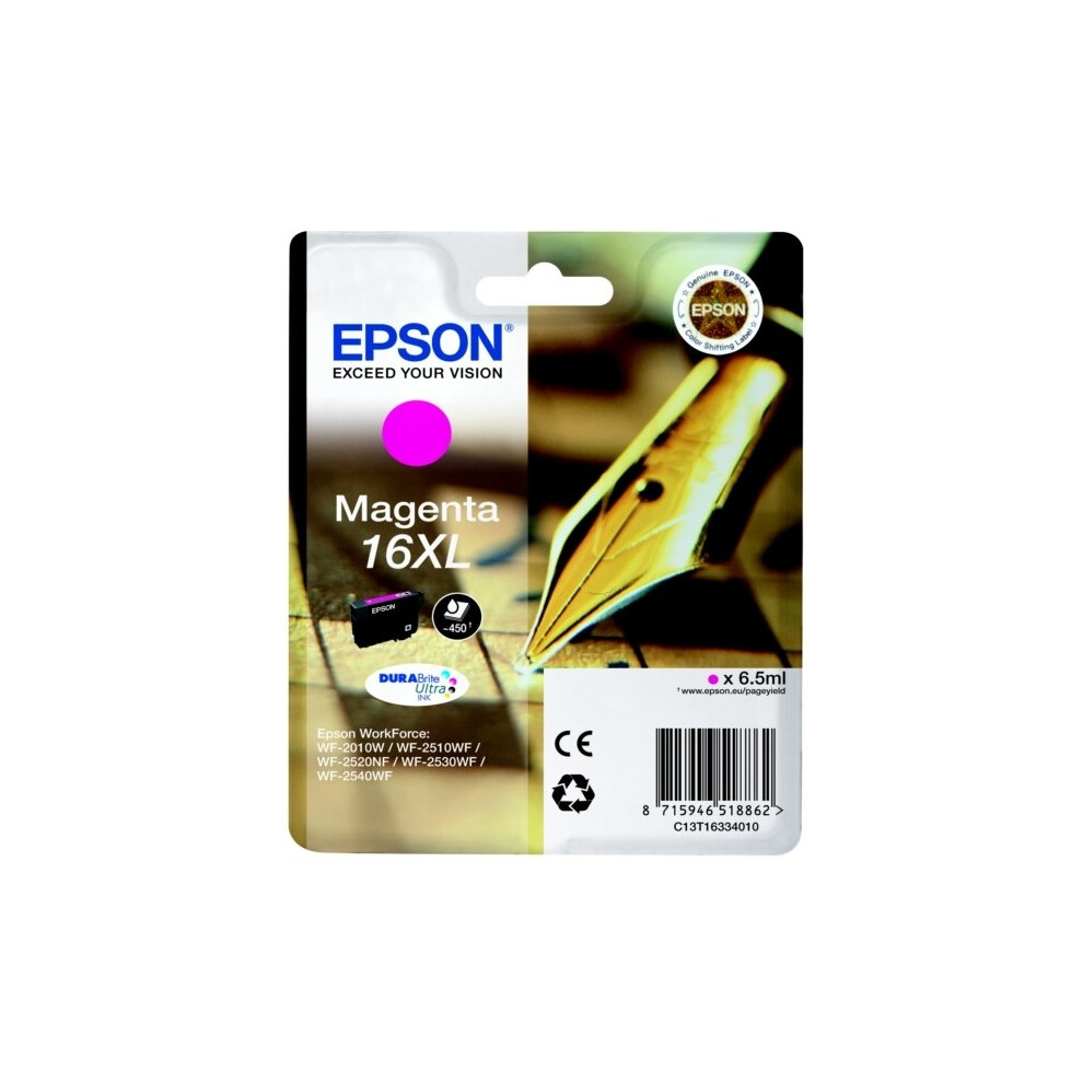 Epson C13t16334012 (16Xl) Ink Cartridge Magenta, 450 Pages, 7Ml