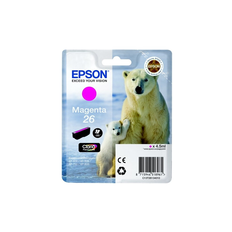 Epson Magenta C13t26134012/26 Ink Cartridge 300 Pages Iso/Iec 19752 4 - Image 4