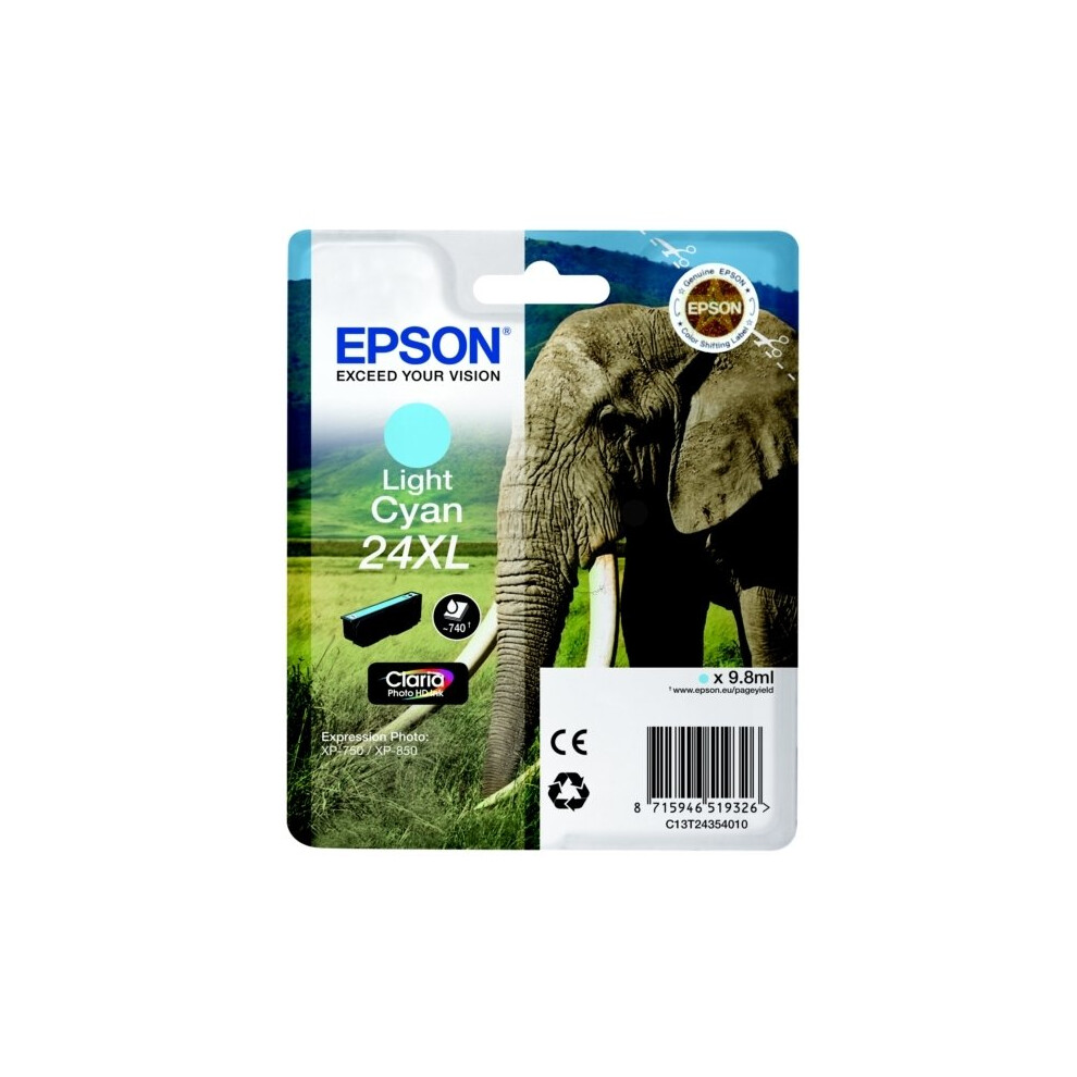 Epson C13t24354012 (24Xl) Ink Cartridge Bright Cyan, 500 Pages, 10Ml Blue
