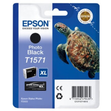 EPSON Inktcartridge T1571 XL Zwart Foto - Schildpad (C13T15714010)