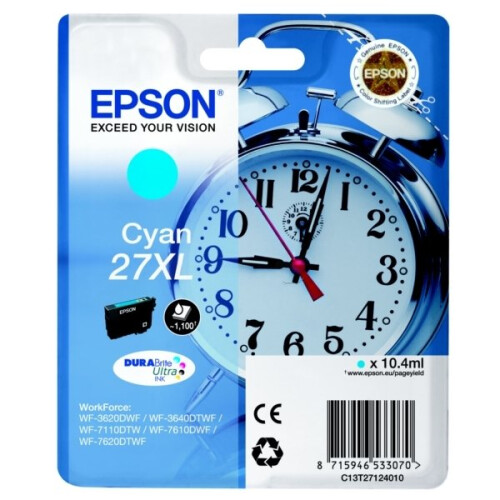 Epson EPSON 27XL cyan blækpatron