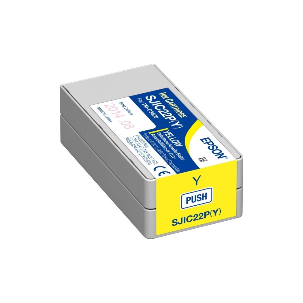 Epson Sjic22PY: Ink Cartridge for Colorworks C3500 Yellow. Colour Ink Type: Pigm - Image 7