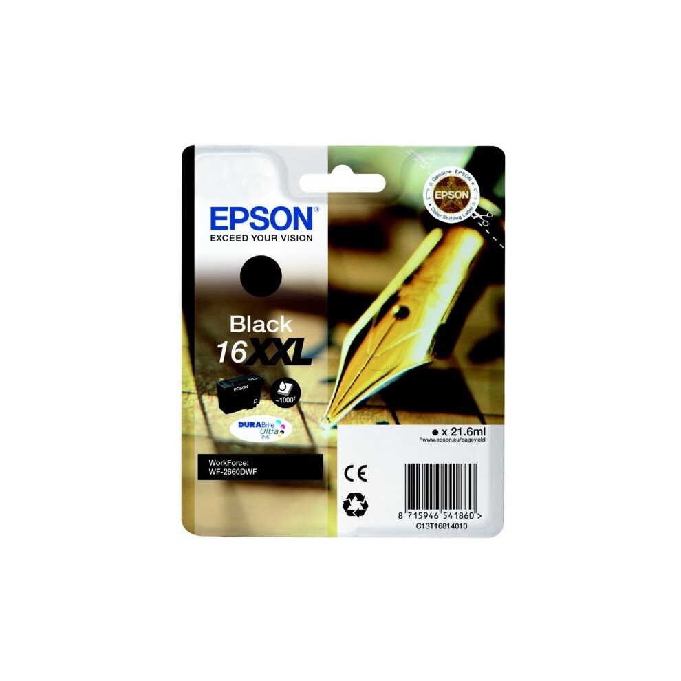 Epson C13T16814012 (16XXL) Ink cartridge black, 1000 pages, 22ml