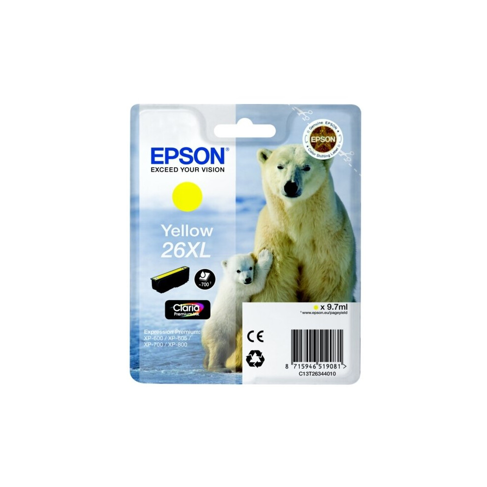 OEM Epson C13T26344012 26XL Ink Cartridge Yellow High Capacity XL 700 - Image 7