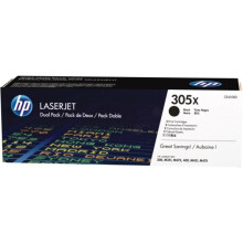 Cartuchos de tóner láser HP 305X (CE410XD) de alto rendimiento, paquete de 2