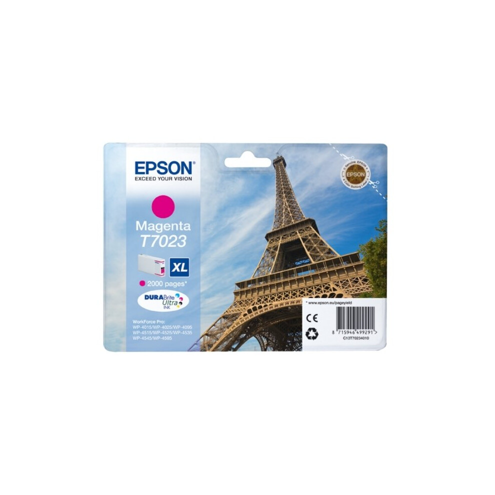 Epson C13t70234010 (T7023) Ink Cartridge Magenta, 2K Pages, 21Ml Pink