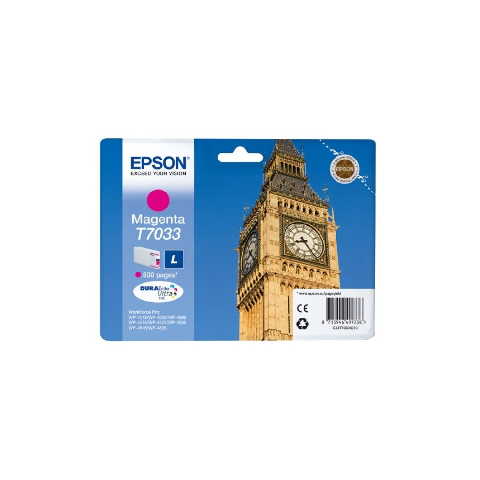 Epson C13T70334010 (T7033) Ink cartridge magenta, 800 pages, 10ml