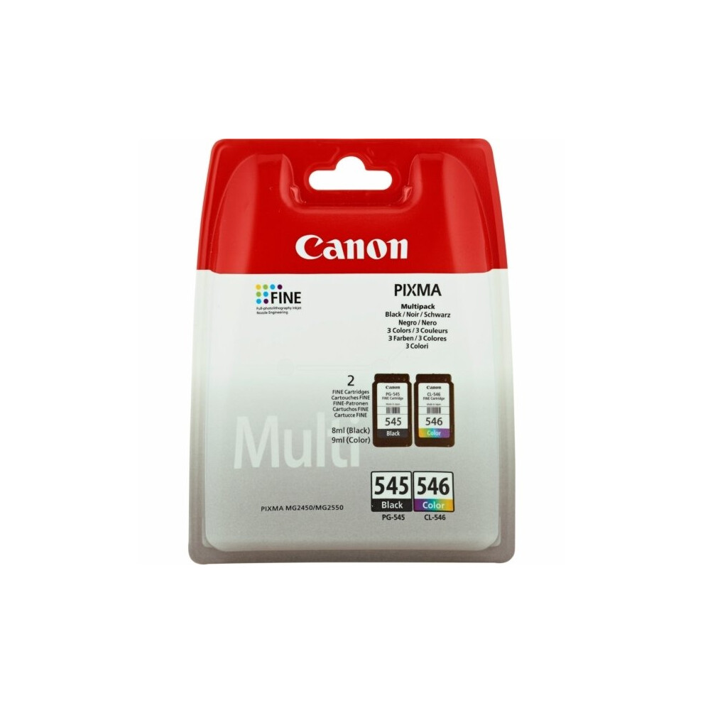 Canon 8287B005 (PG-545 CL 546) Printhead multi pack, 180 pages, 2x8ml, Pack qty 2