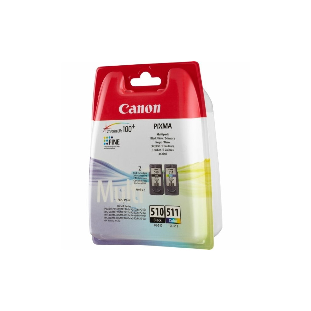 Canon 2970B010 (PG-510 CL 511) Printhead multi pack, 220 pages, 9ml, Pack qty 2