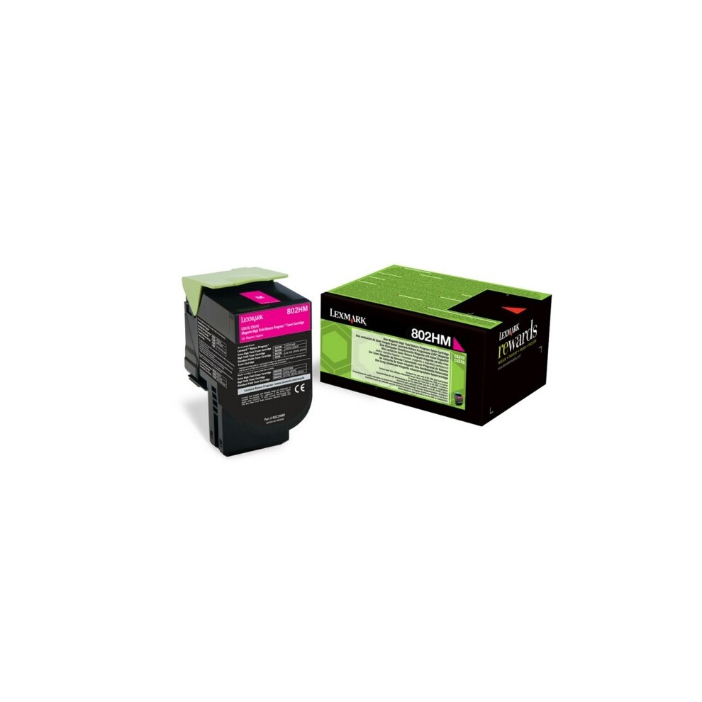 Lexmark 80C2hme (802Hm) Toner Magenta, 3K Pages Pink 734646497183