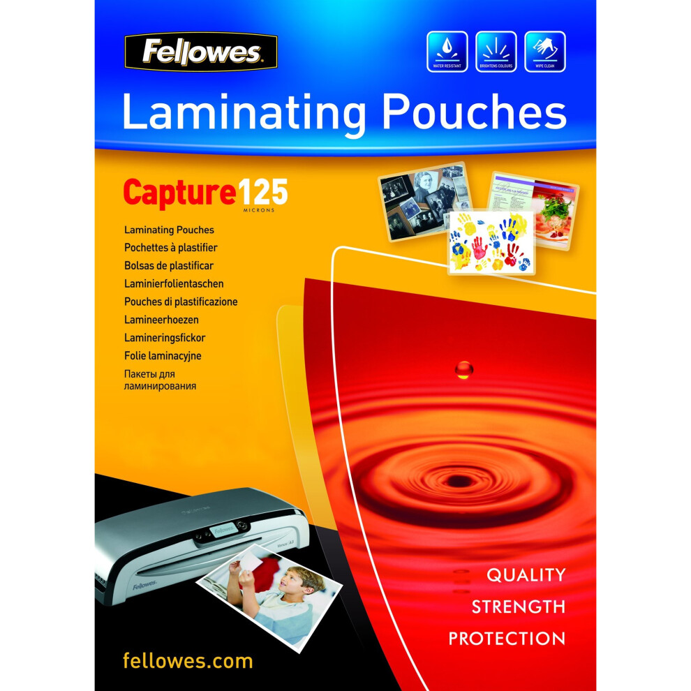 Fellowes Glossy 125 Micron Card Laminating Pouch - 54x86mm laminator pouch