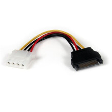 Adaptador de alimentación SATA de 15 cm a LP4 - STARTECH - Negro - Adaptador de corriente