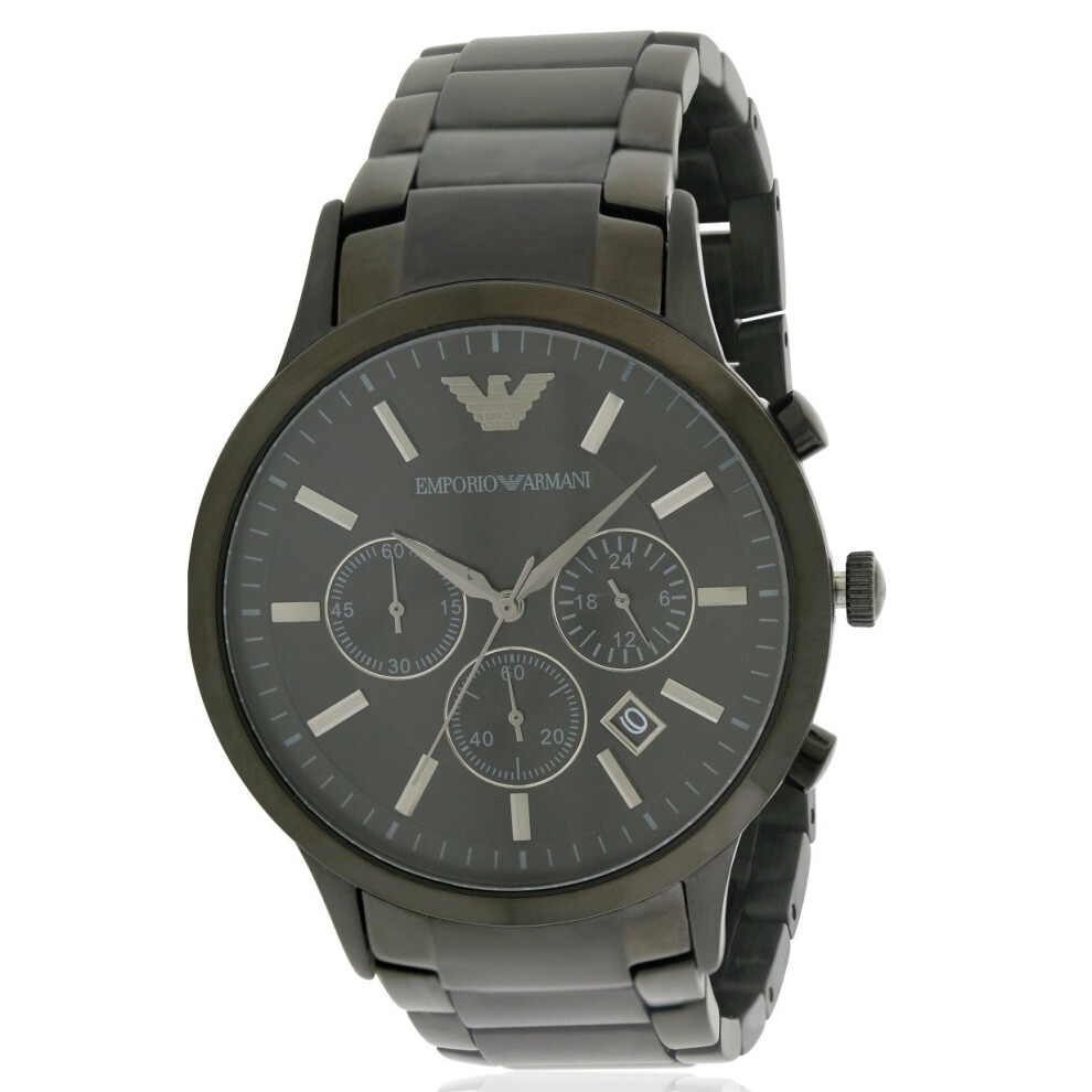 Emporio Armani Black Stainless Steel Chronograph Men's Watch AR2453 - 43mm, Black Dial, Date, 50m Water Resistant