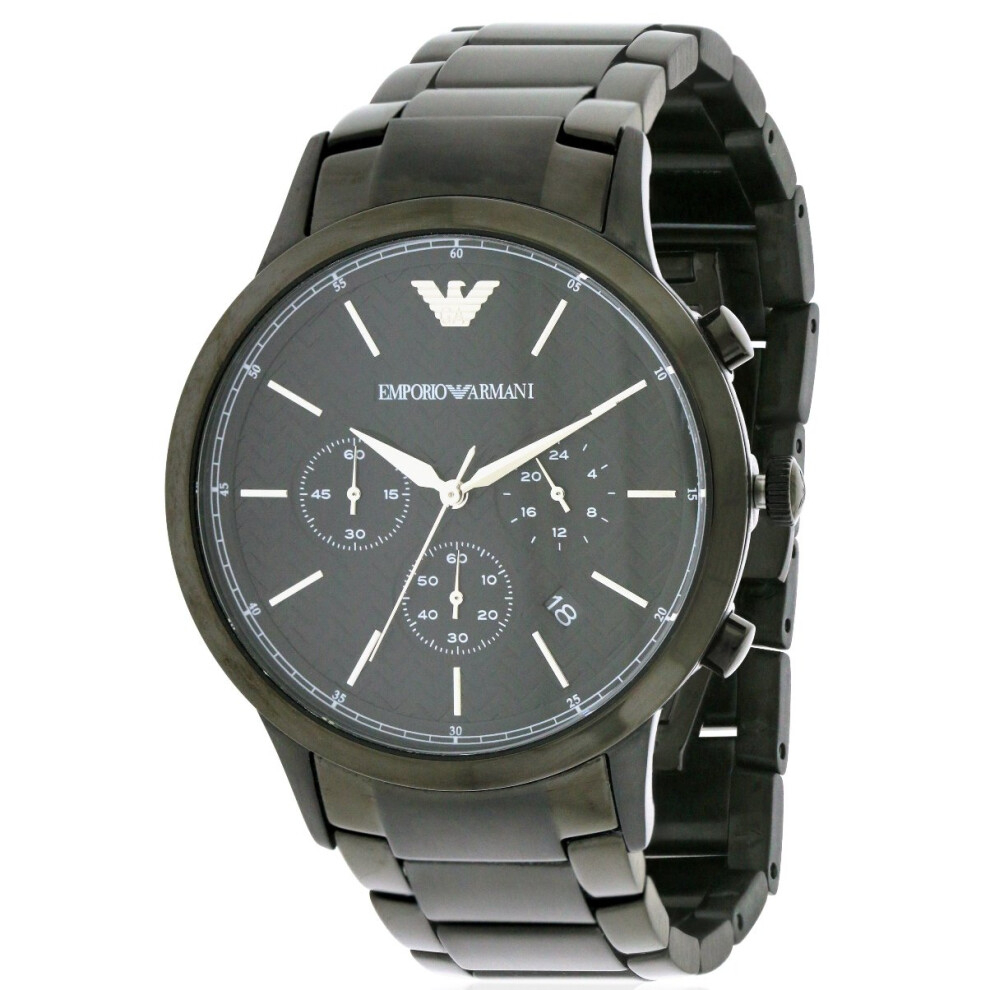 Emporio Armani Black Stainless Steel Chronograph Mens Watch AR2485