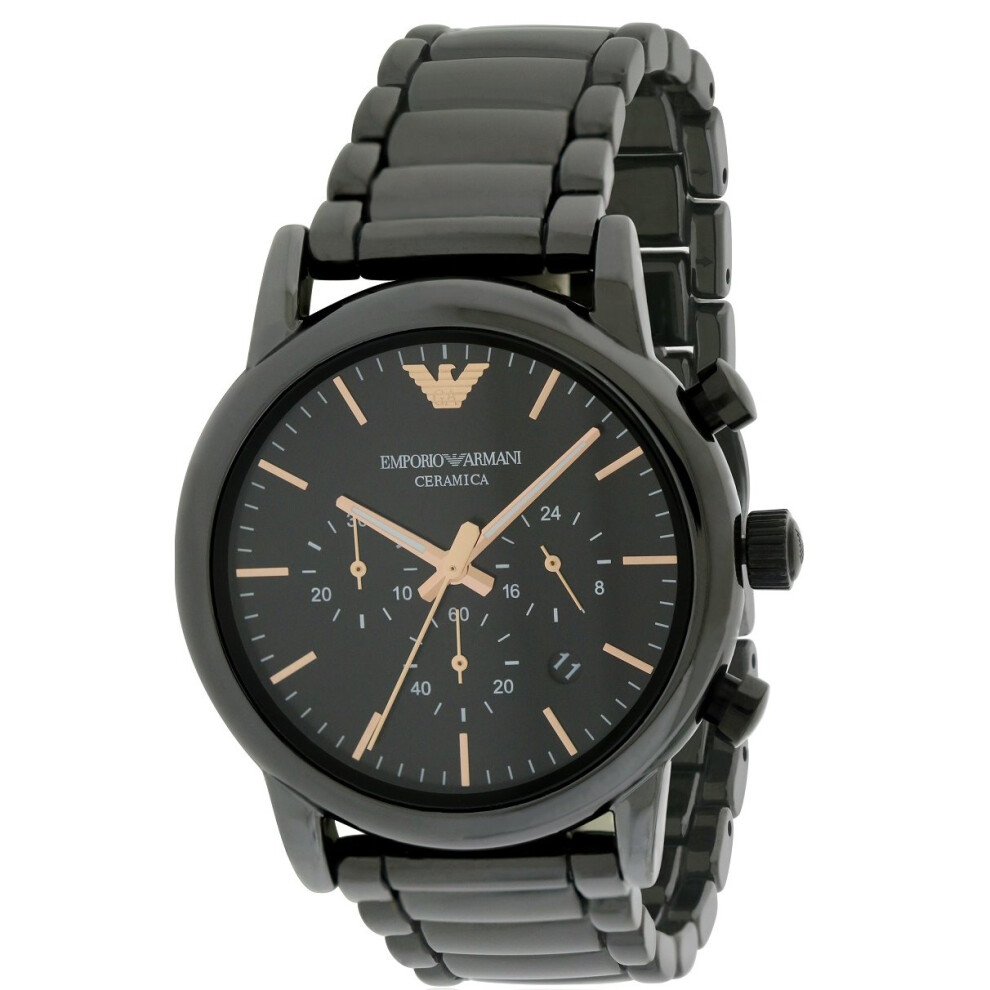 Emporio Armani Black Stainless Steel Chronograph Mens Watch AR1509