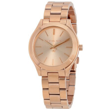 Ceas de damă Michael Kors Mini Slim Runway, ton aur roz MK3513