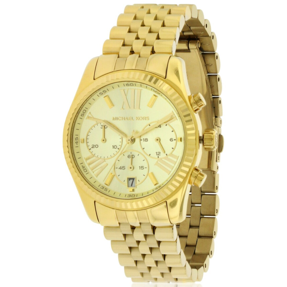 Michael Kors Chronograph Lexington Gold-Tone Ladies Watch MK5556