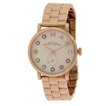 Marc Jacobs Baker Rose Gold-Tone Ladies Watch MBM3441 – 36mm, White Dial, 50m Water Resistant, Quartz
