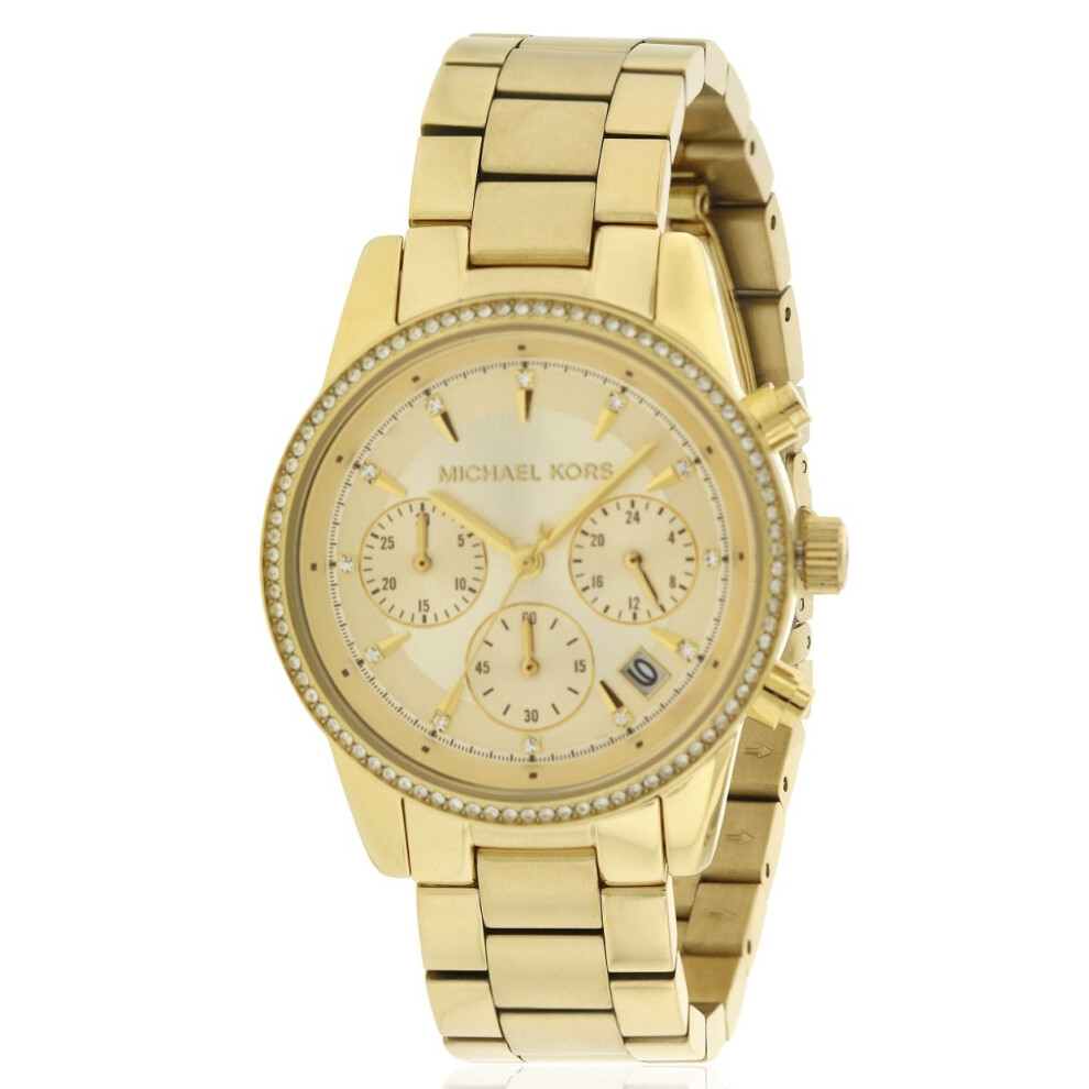 Michael Kors Ritz -Tone Chronograph Ladies Watch Mk6356 Gold