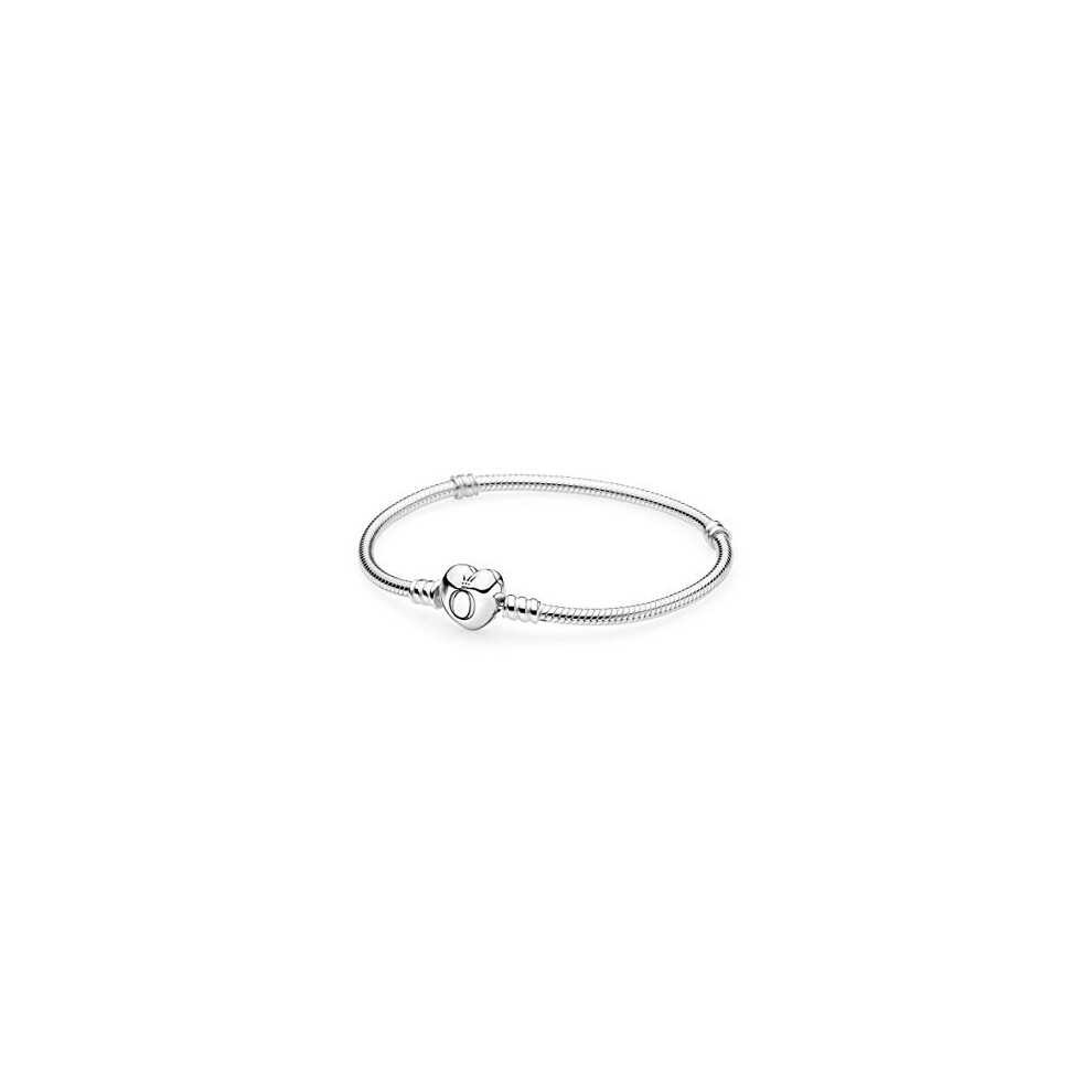 Pandora Moments Silver Bracelet with Heart Clasp 19CM - 590719-19