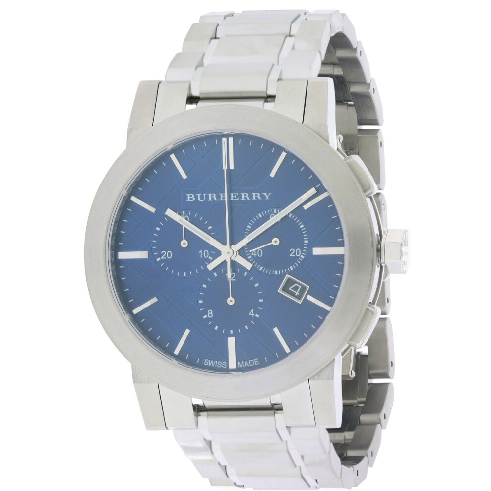 Burberry Check Stamped Chronograph Mens Watch Bu9363