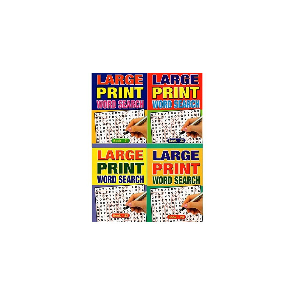 A5 Large Print Word Search Books Assorted Designs