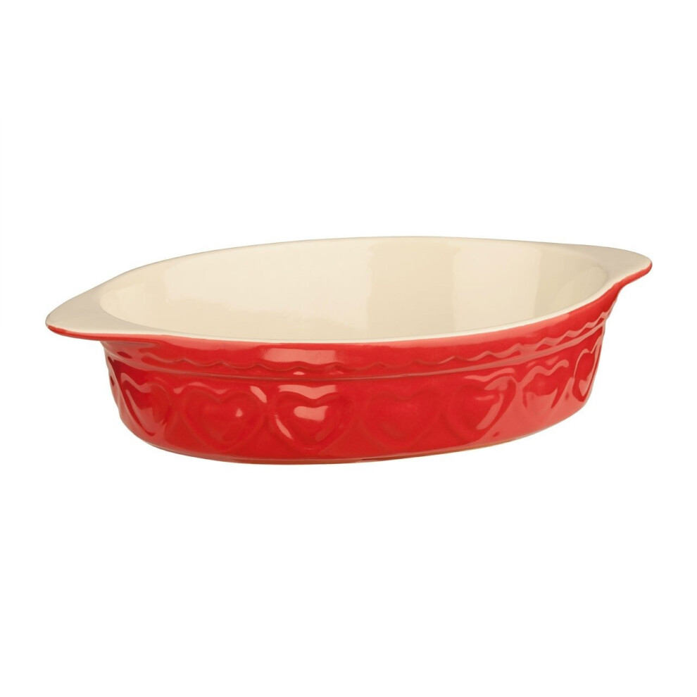 Sweet Heart Baking Dish, Oval - Red