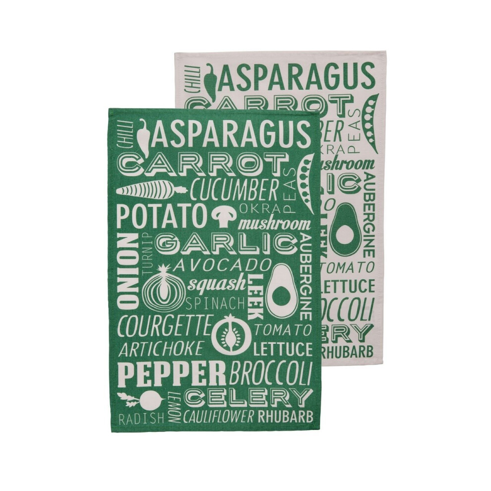 Set Of Three Porter Green Tea Towels