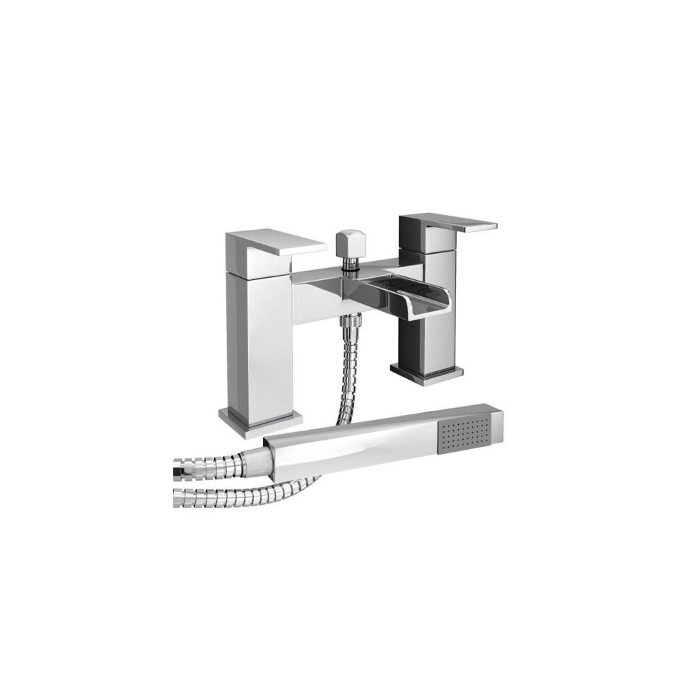 Waterfall Bath Shower Mixer Tap Modern Chrome With Shower Handset 758114761354