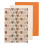 Premier Housewares Orange Leaf Tea Towels, Set Of 3 1