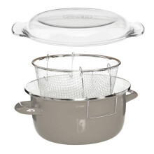(Grey) Deep Fryer with Pyrex Lid, 5 Assorted Colours