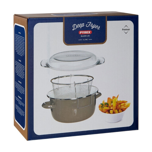 Deep Fryer with Pyrex Lid, 5 Assorted Colours on OnBuy