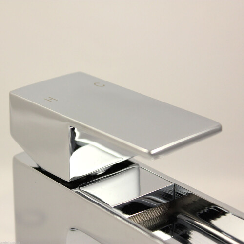 Chrome Square Waterfall Tap | Mono Basin Mixer Tap 1