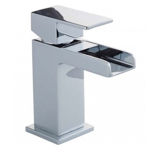 Chrome Square Waterfall Tap | Mono Basin Mixer Tap