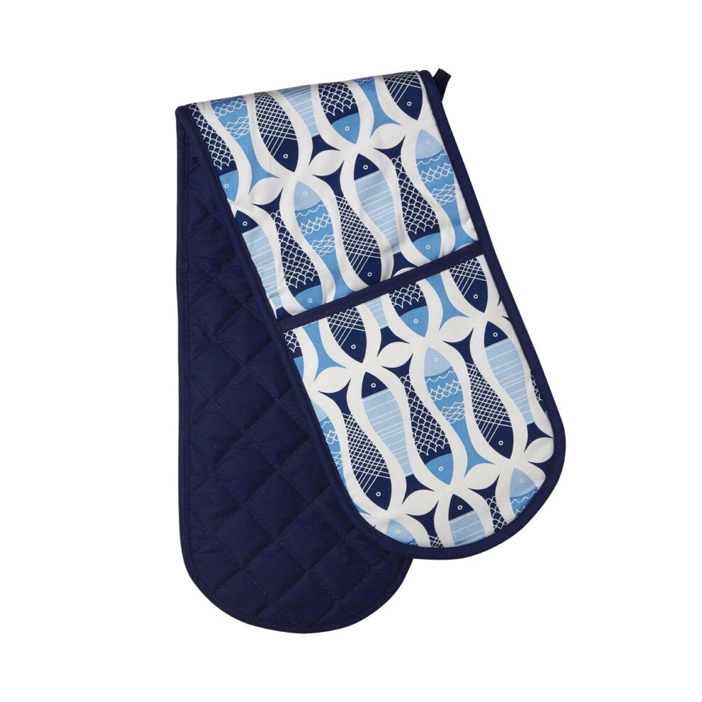 Premier Housewares Pisces Kitchen Double Oven Glove Blue