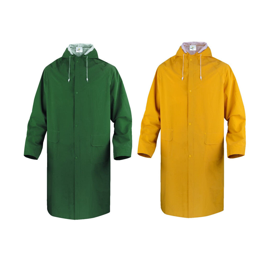 (Green, 2XL) Delta Plus MA305 Rain Mac | Waterproof Raincoat