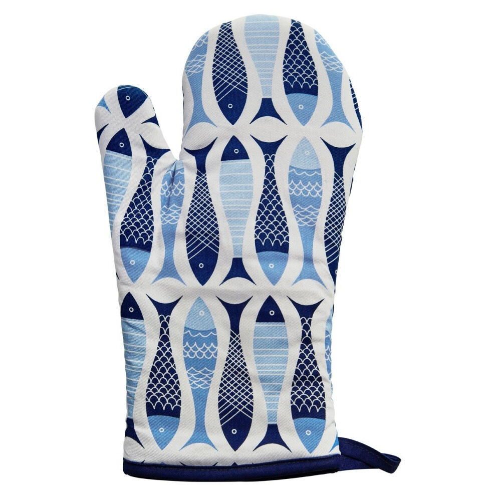 Premier Housewares Pisces Kitchen Single Oven Glove Blue