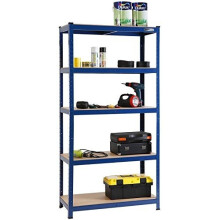5-Tier Heavy Duty Garage Shelving | Blue Metal Storage Shelf Unit