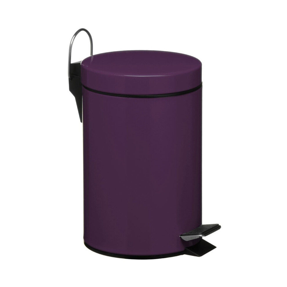 3 Litre Pedal Bin, Purple